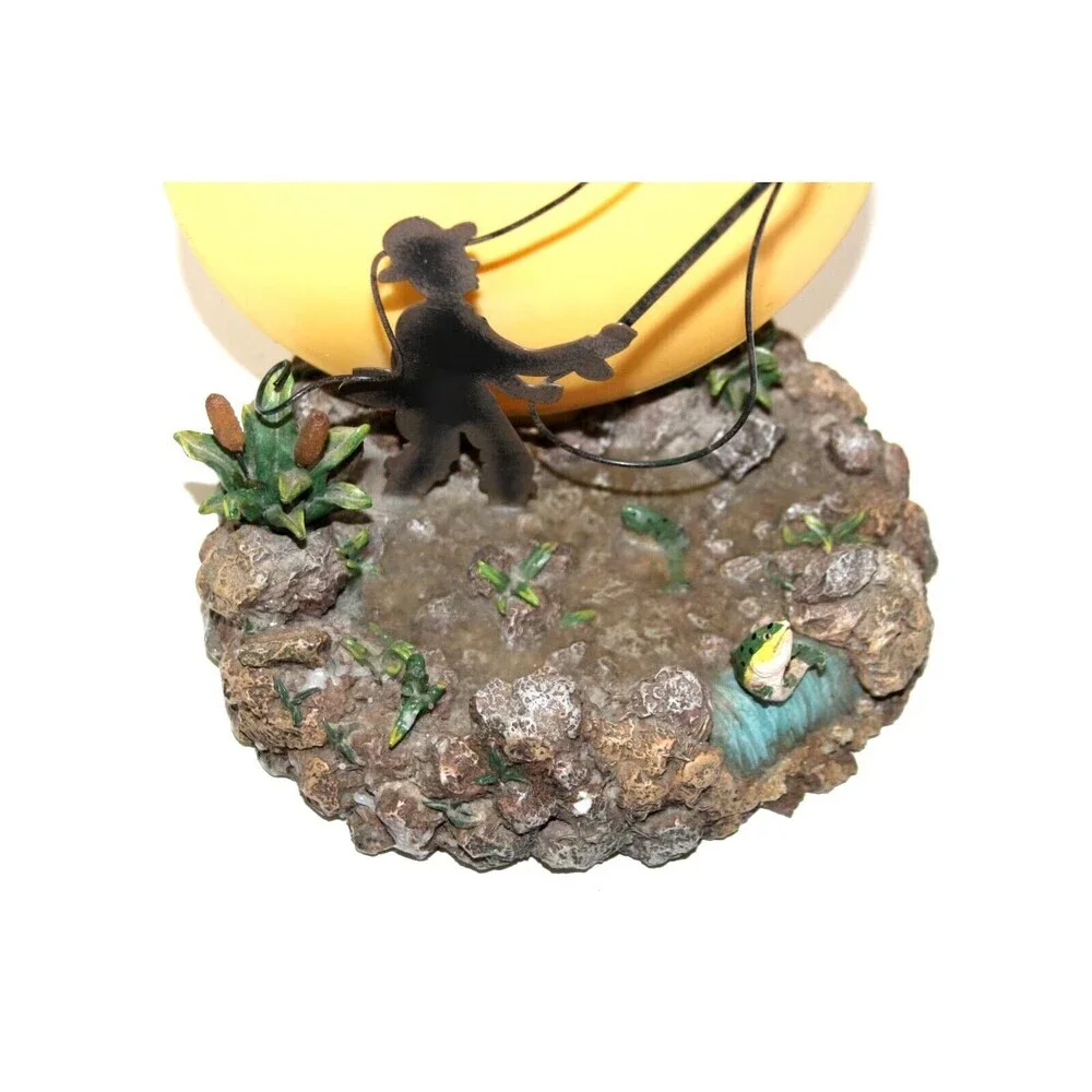 Fly Fishing Man Moon River Nautical Vintage Fisherman Table Lamp 8 X 7 Cabin